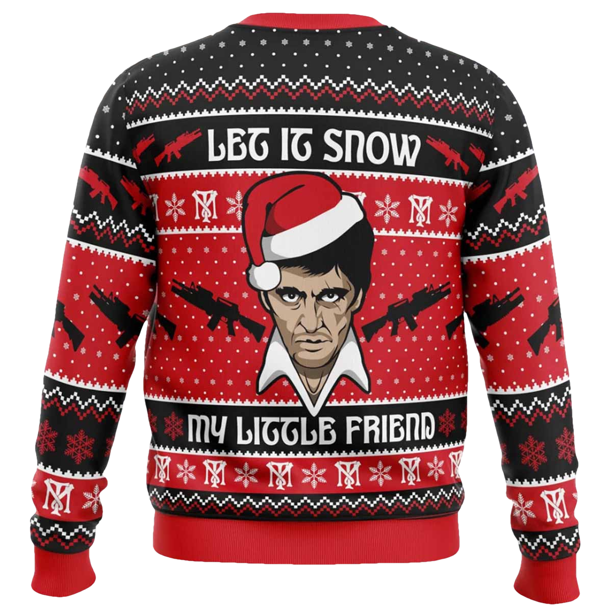 Let It Snow Scarface Ugly Christmas Sweater - Moonbestprint