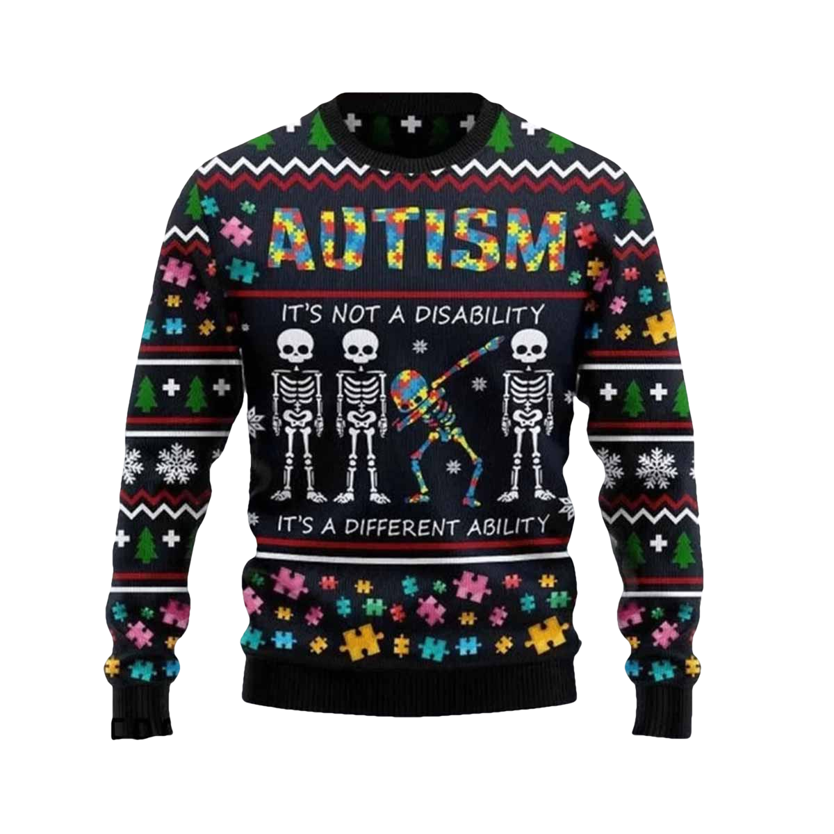 Autism It's Not A Disability Ugly Christmas Sweater - Moonbestprint
