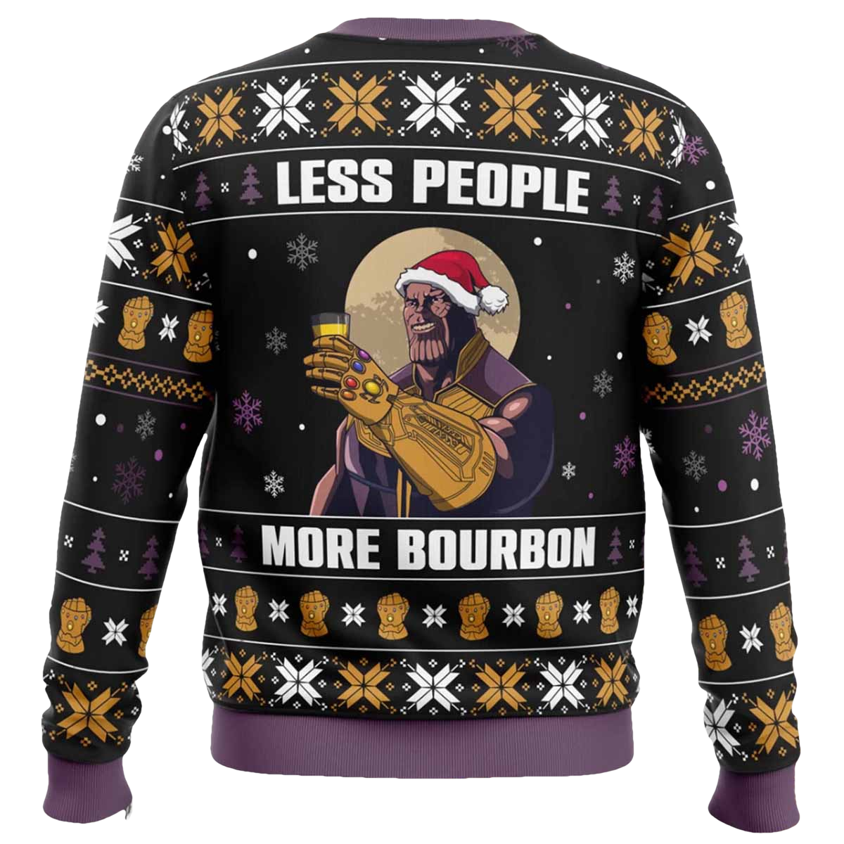 Thanos Less People More Bourbon Ugly Christmas Sweater - Moonbestprint