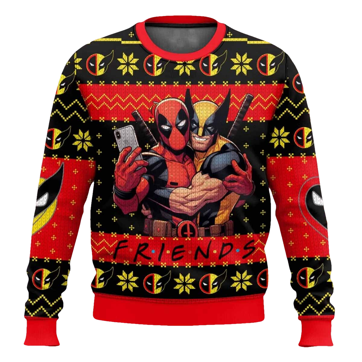 Friend Deadpool And Wolverine Ugly Christmas Sweater - Moonbestprint