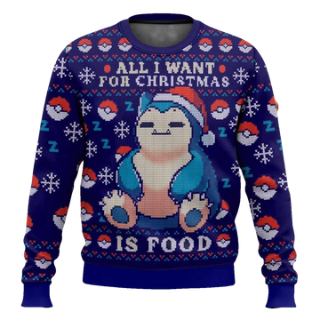 Snorlax All I Want For Christmas Is Food Ugly Sweater - Moonbestprint