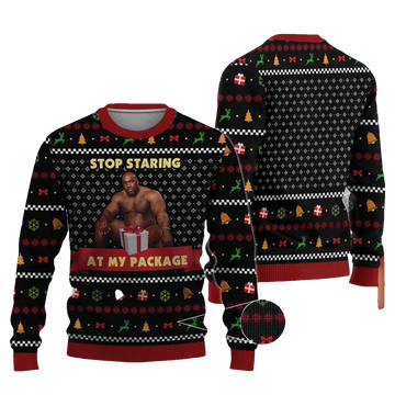 Barry Wood Stop Staring At My Package Christmas Sweater - Moonbestprint