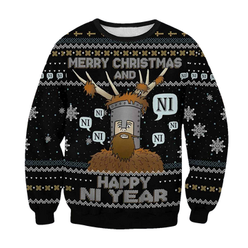 Monty Python Mery Christmas And Happy In Year Ugly Sweater - Moonbestprint