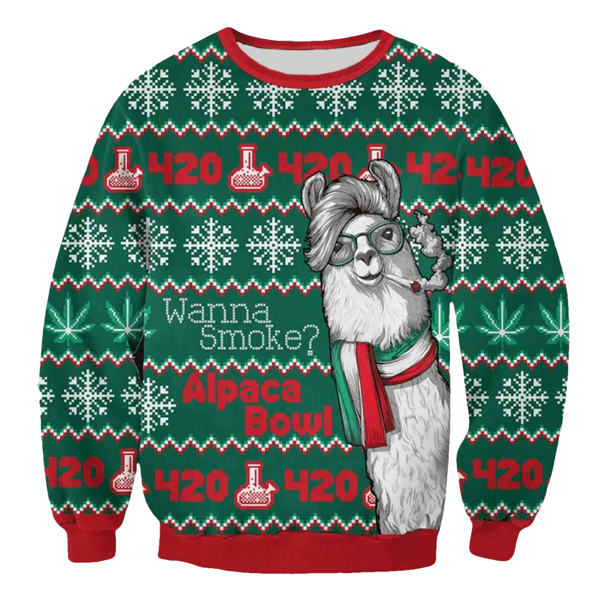 Alpaca Bowl Ugly Christmas Sweater - Moonbestprint