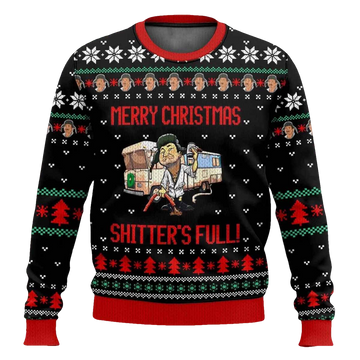 Cousin Eddie Merry Christmas Shitters Full National Lampoons Vacation Ugly Sweater - Moonbestprint