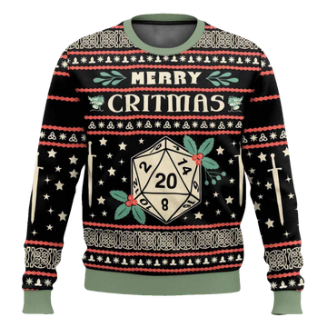Merry Critmas Dungeons And Dragons Ugly Sweater - Moonbestprint