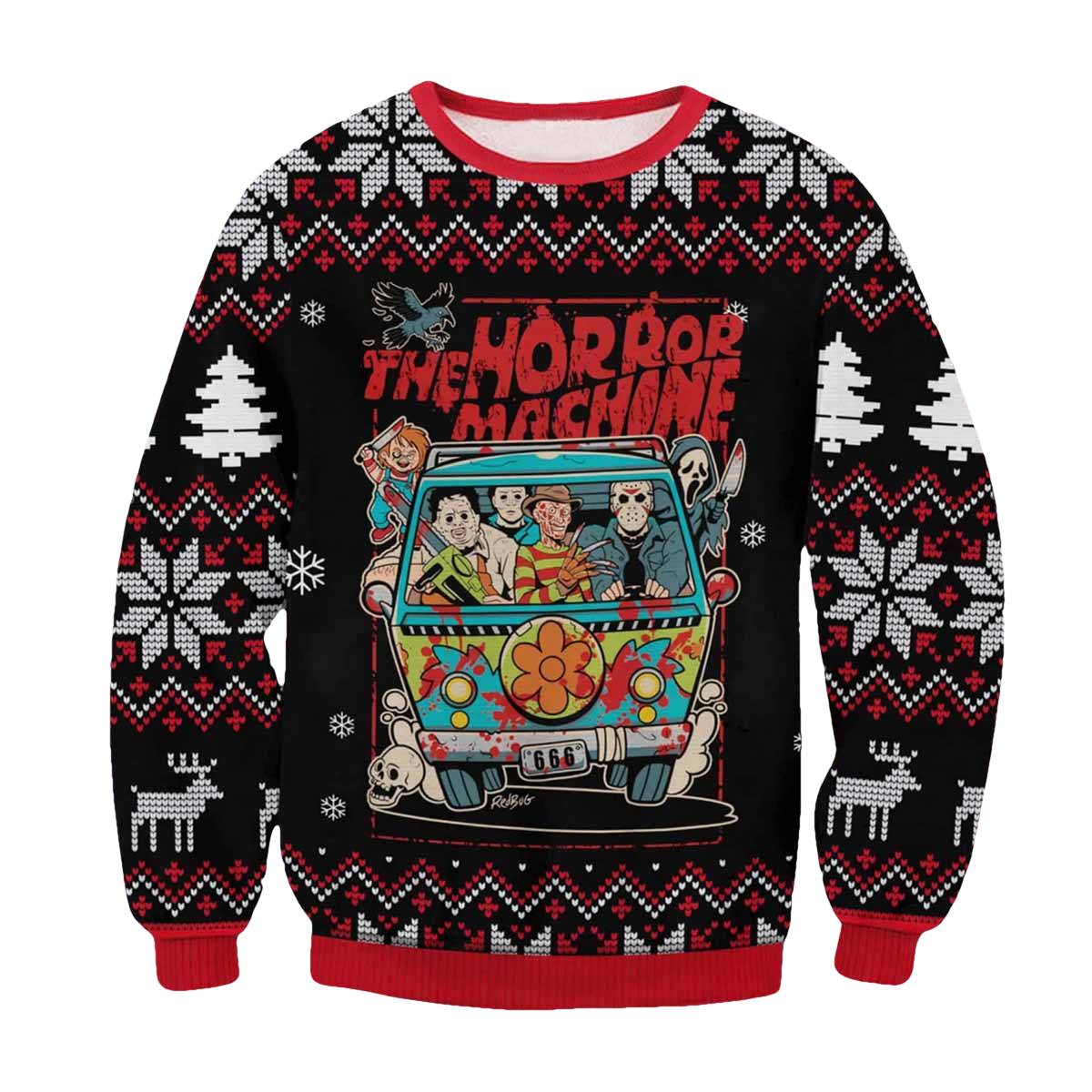 The Horror Machine Hippie Ugly Christmas Sweater - Moonbestprint