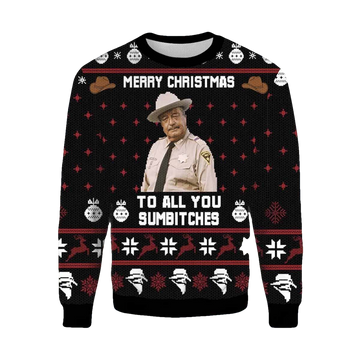 Smokey And The Bandit Merry Christmas To All You Sumbitches Christmas Sweater - Moonbestprint