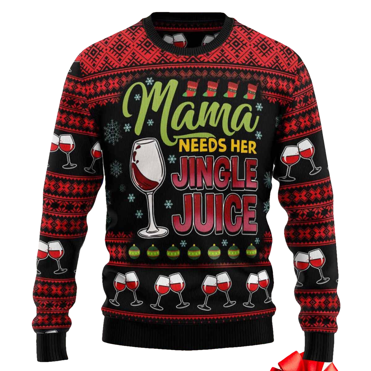 Mama Needs Her Jingle Juice Ugly Christmas Sweater - Moonbestprint