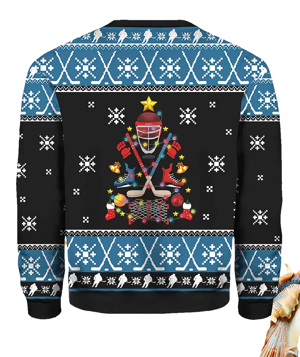 Happy Hockeyday Christmas Sweater - Moonbestprint