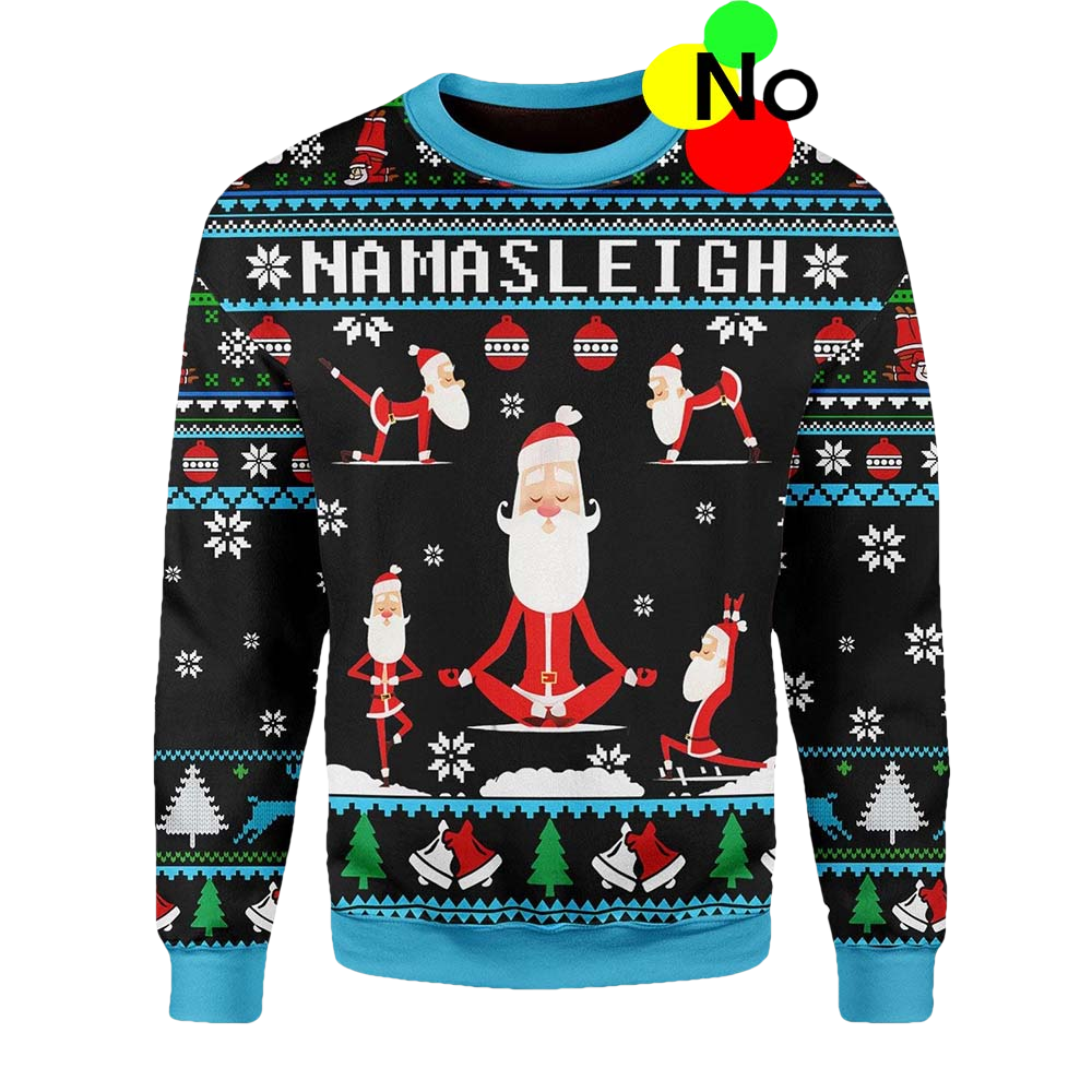 Namasleigh Santa Christmas Sweater - Moonbestprint