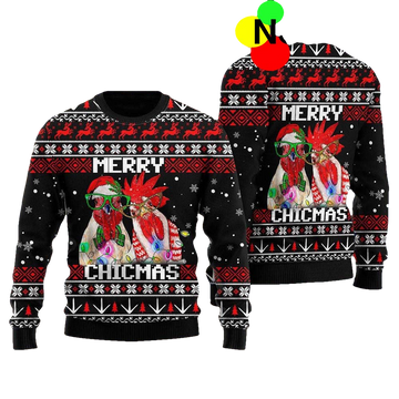 Merry Chicmas Ugly Christmas Sweater - Moonbestprint