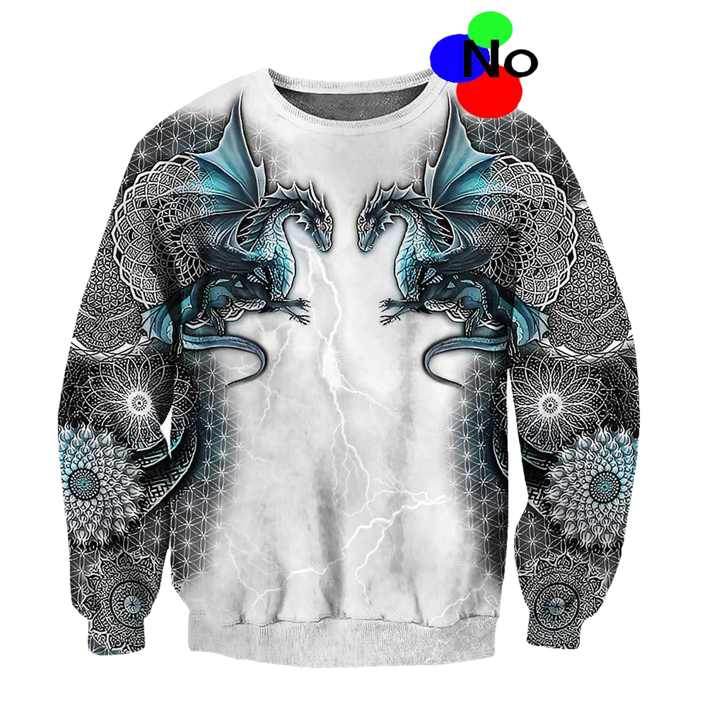 Dragon White 3D All Over Printed Sweater - Moonbestprint