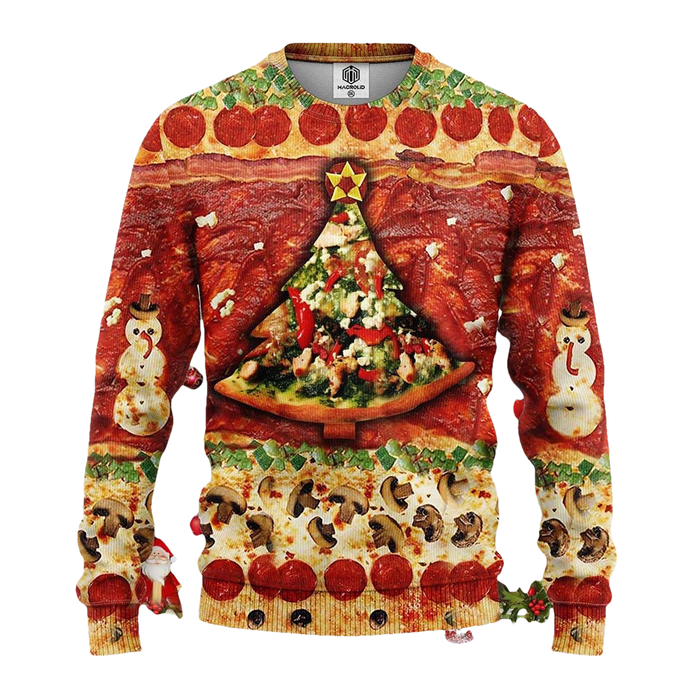 Pizza 3D Ugly Christmas Sweater - Moonbestprint