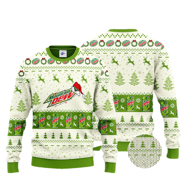Mountain Dew Santa Hat Christmas Sweater - Moonbestprint