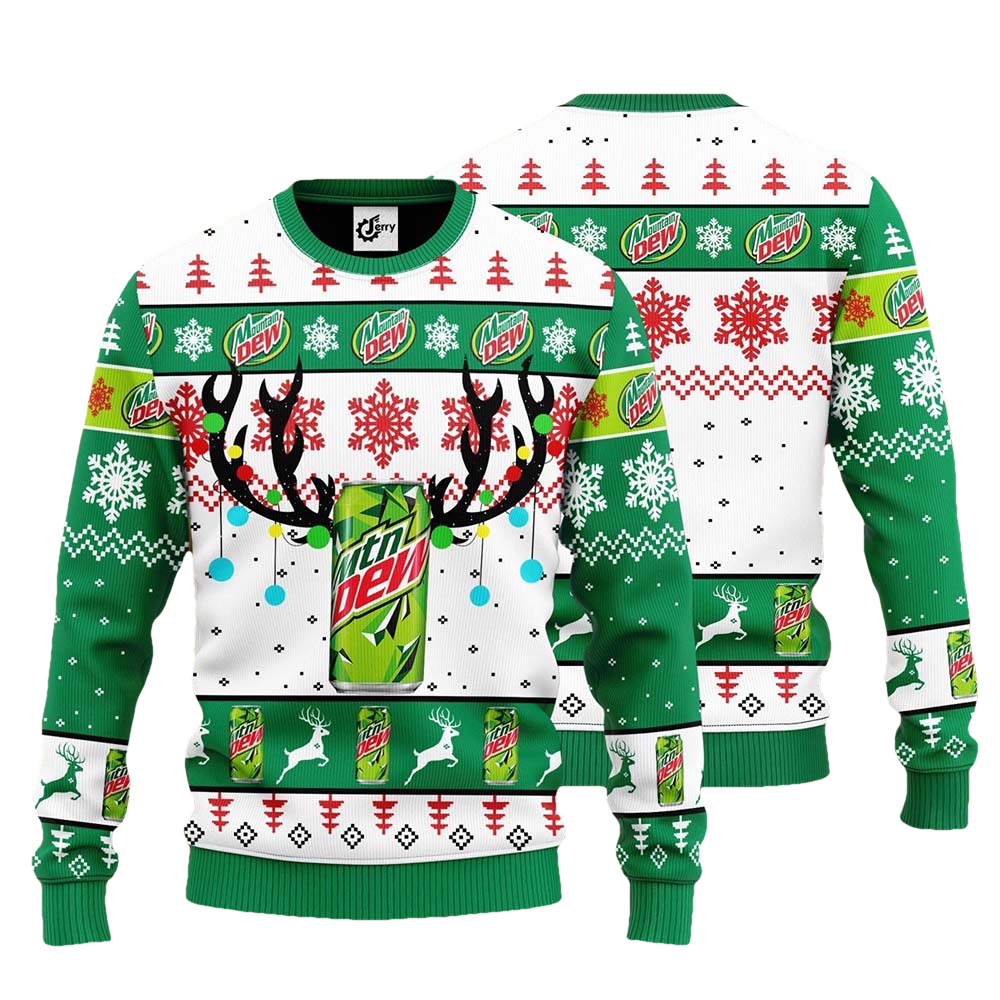 Mountain Dew Reindeer Ugly Christmas Sweater - Moonbestprint