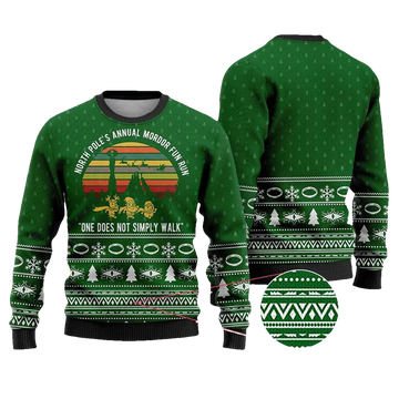 North Pole'S Annual Mordor Fun Run Christmas Sweater - Moonbestprint