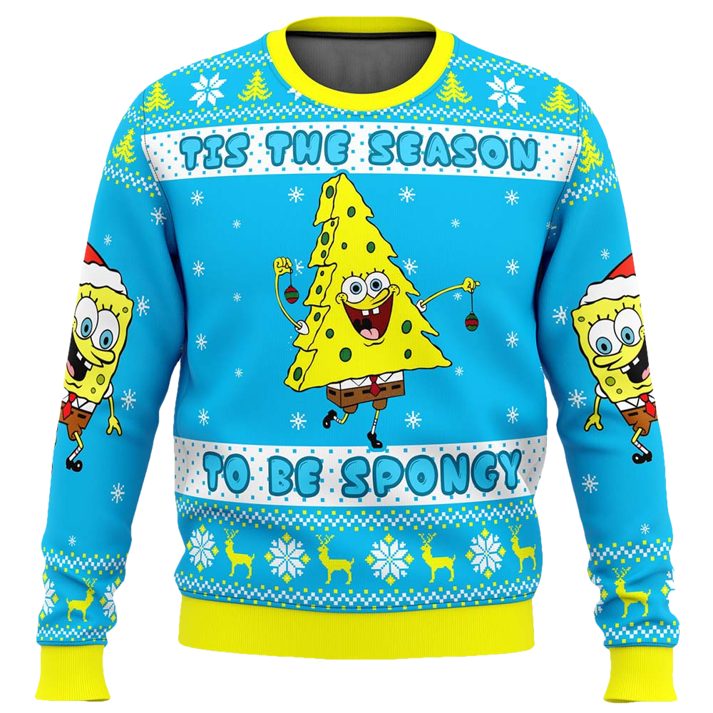 Tis The Season To Be Spongy Christmas Sweater - Moonbestprint