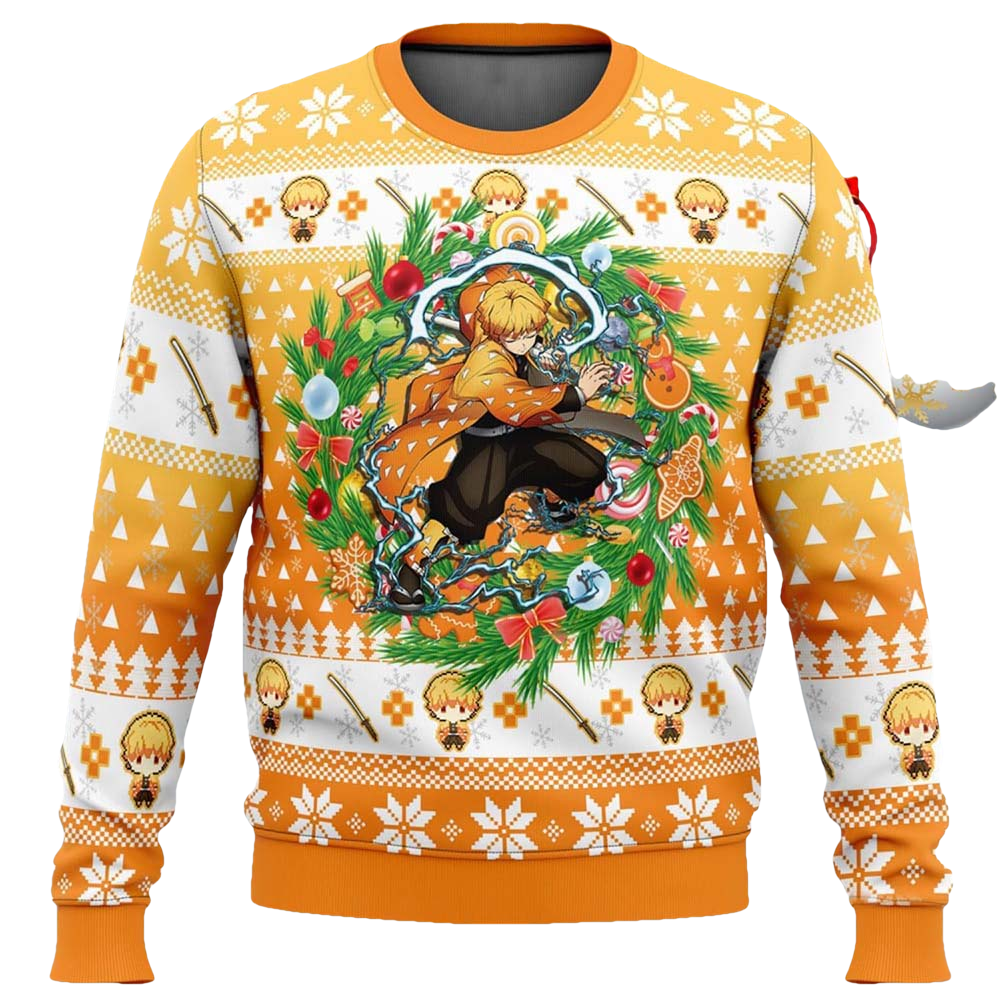 Zenitsu Agatsuma Ugly Christmas Sweater - Moonbestprint