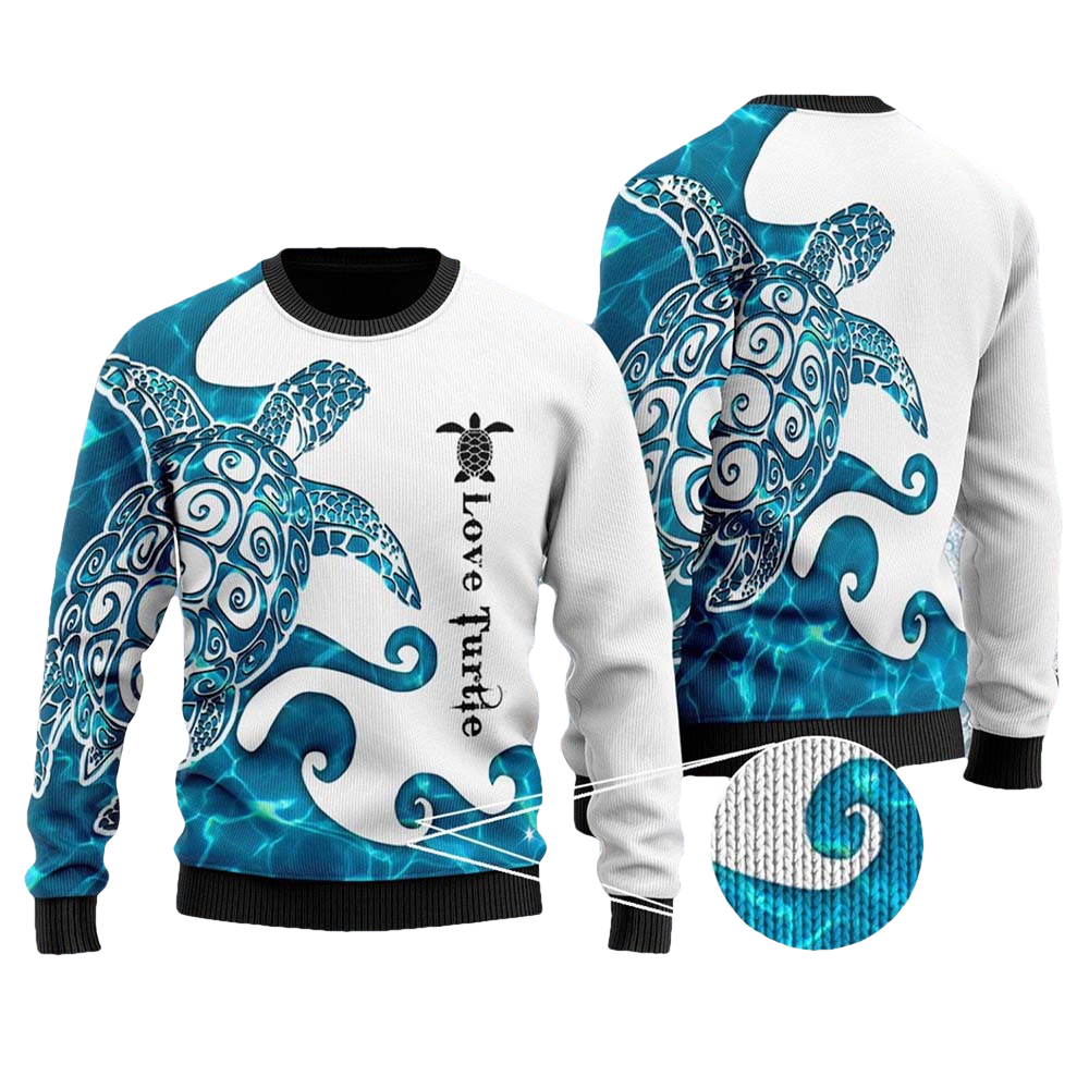 Love Turtle Ocean Sea Ugly Sweater - Moonbestprint