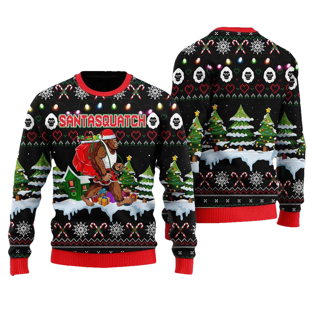 Bigfoot Santasquatch Christmas Sweater - Moonbestprint