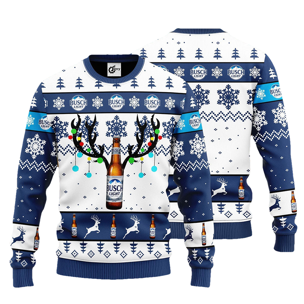 Busch Light Reindeer Christmas Sweater - Moonbestprint