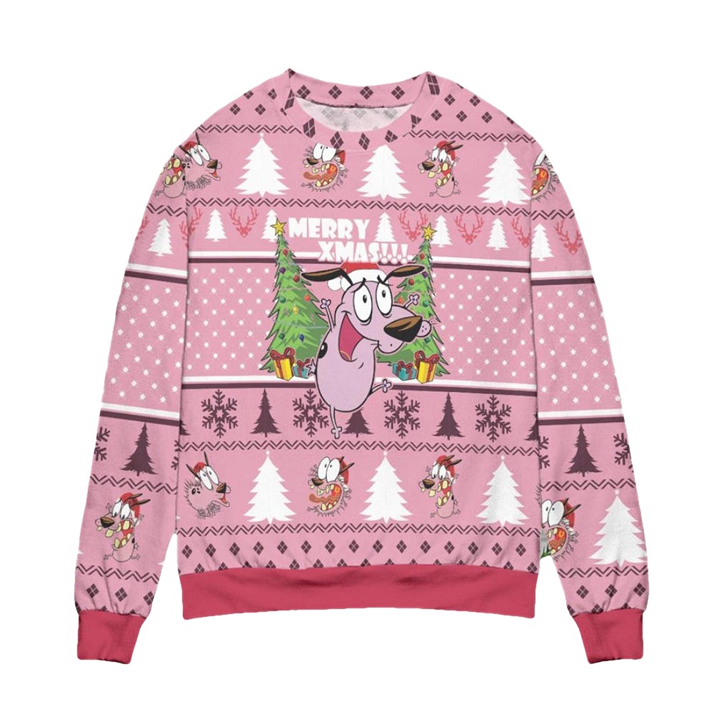 Courage Dog Ugly Christmas Sweater - Moonbestprint