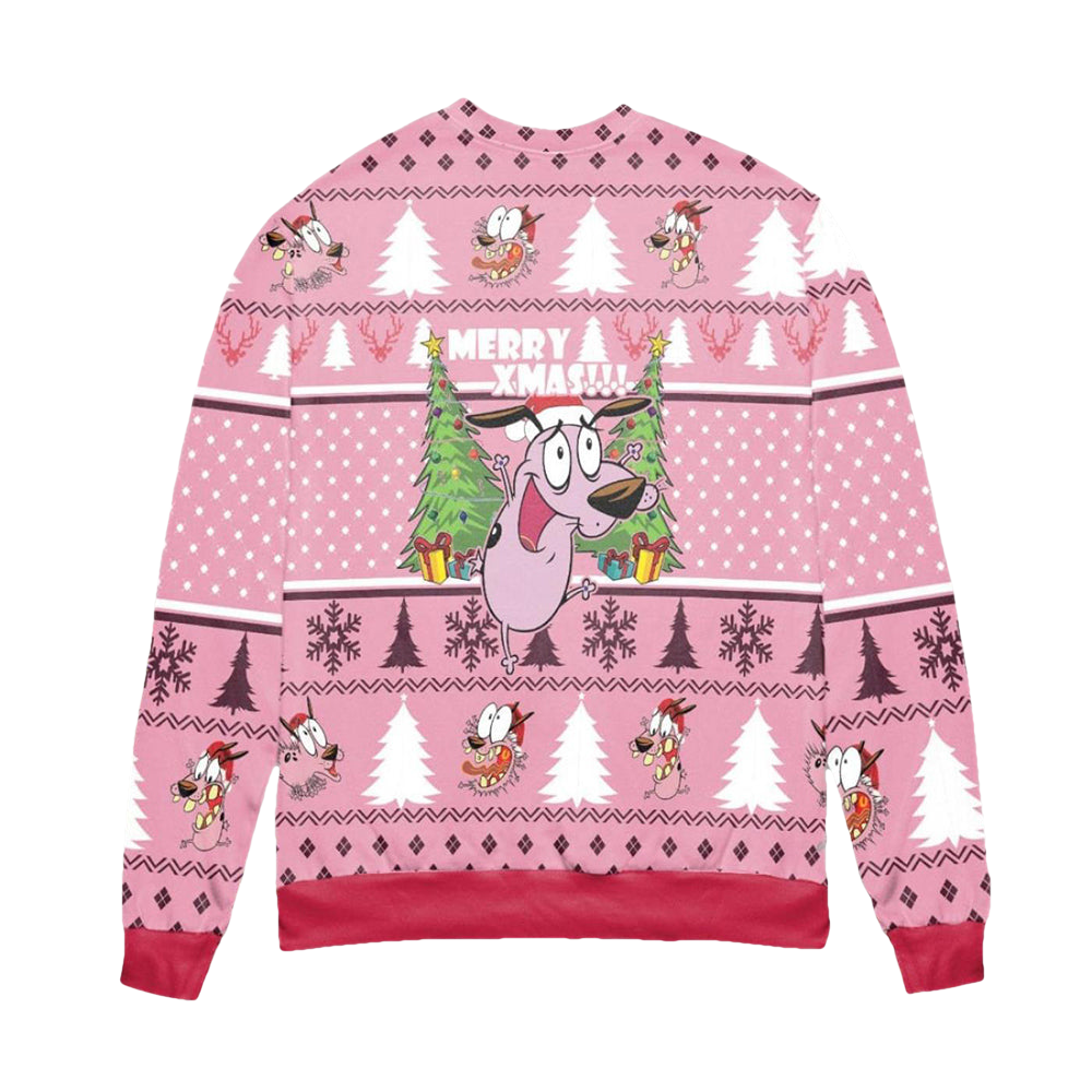Courage Dog Ugly Christmas Sweater - Moonbestprint