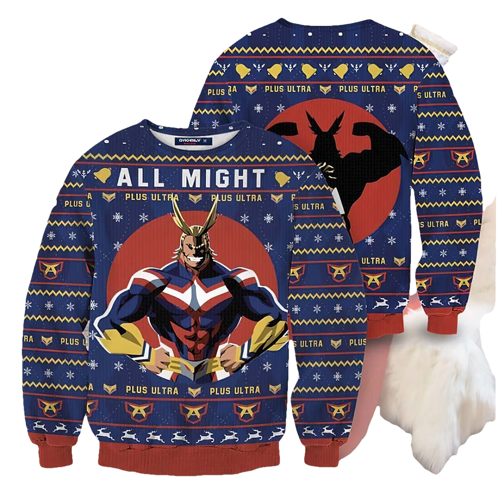 All Might Plus Ultra Christmas Sweater - Moonbestprint