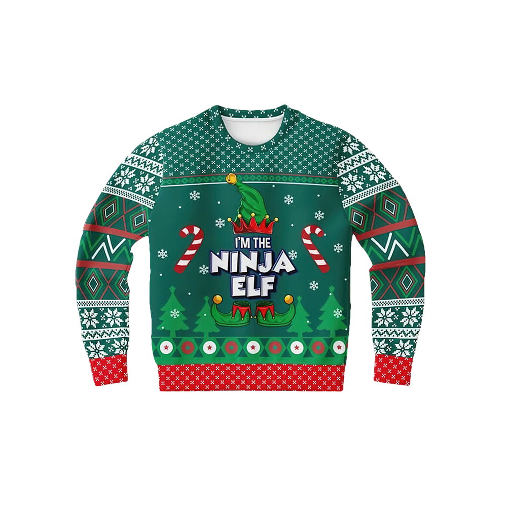 Ninja Elf Ugly Christmas Sweater - Moonbestprint