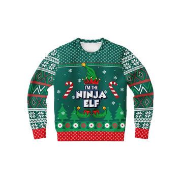 Ninja Elf Ugly Christmas Sweater - Moonbestprint