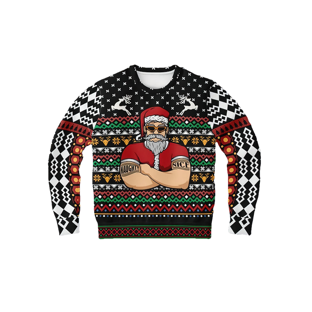 Santa Bouncer Christmas Sweater - Moonbestprint