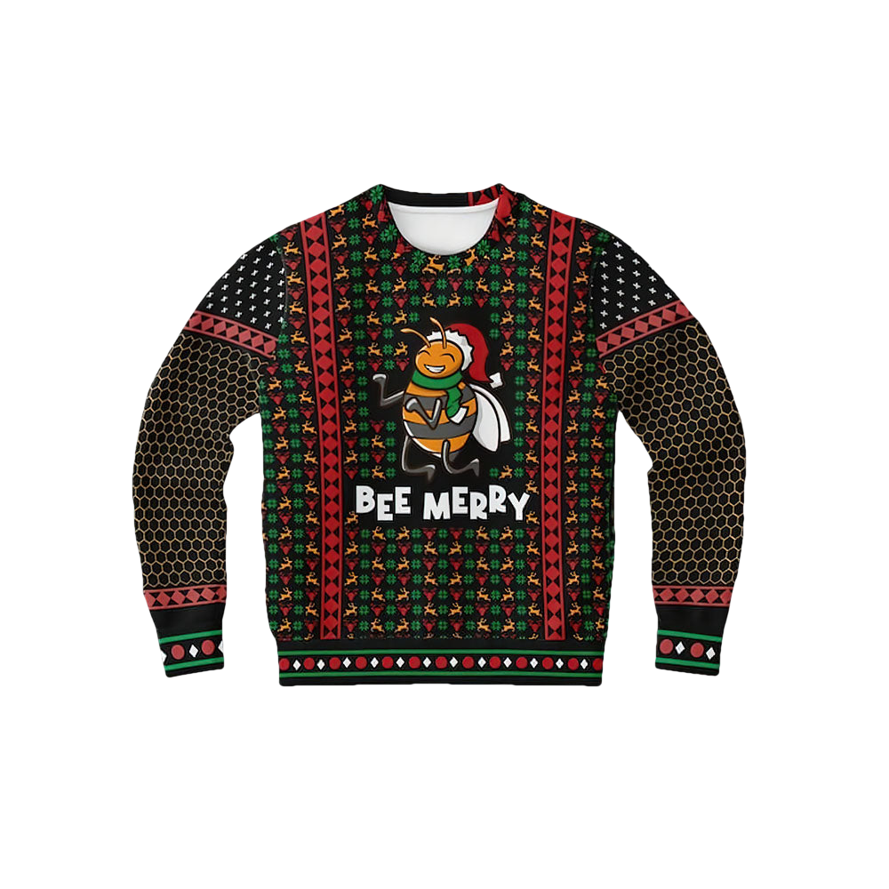 Bee Merry Ugly Christmas Sweater - Moonbestprint