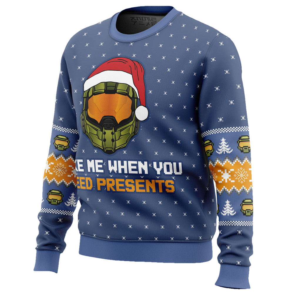 Wake Me When You Need Presents Halo Christmas Sweater - Moonbestprint