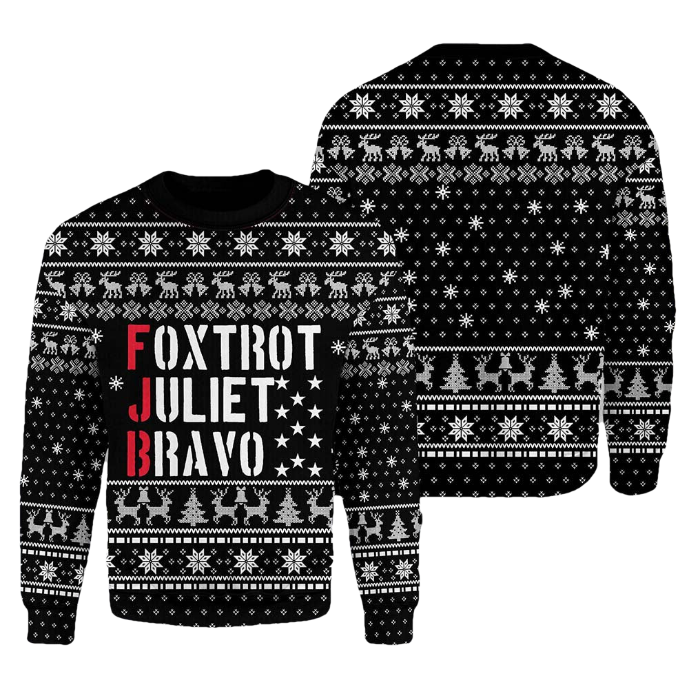 Foxtrot Juliet Bravo Christmas Sweater - Moonbestprint