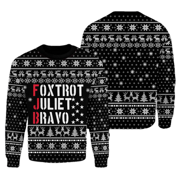 Foxtrot Juliet Bravo Christmas Sweater - Moonbestprint