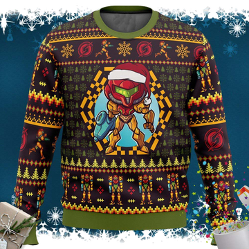 Santa Samus Aran Metroid Christmas Sweater - Moonbestprint
