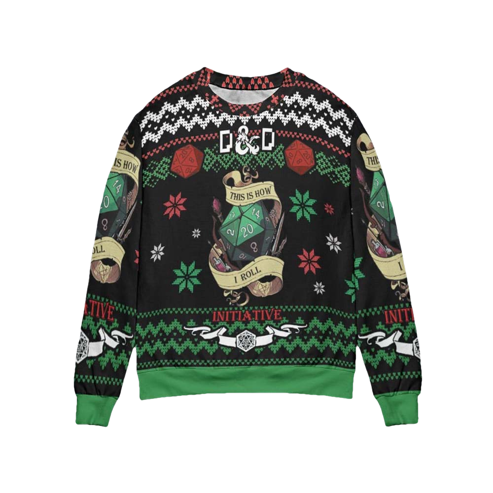 Roll Initiative Dungeons &Amp; Dragons Christmas Sweater - Moonbestprint