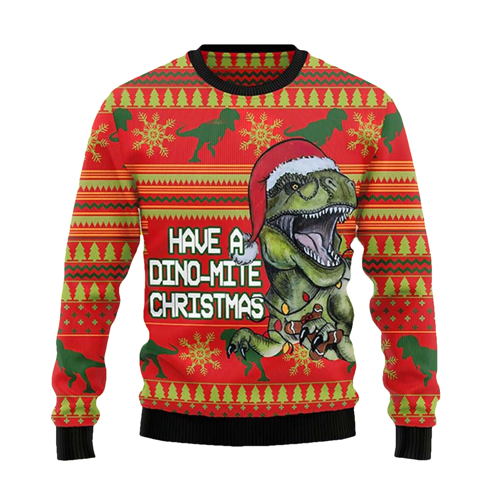 T-Rex Have A Dino-Mite Christmas Sweater - Moonbestprint
