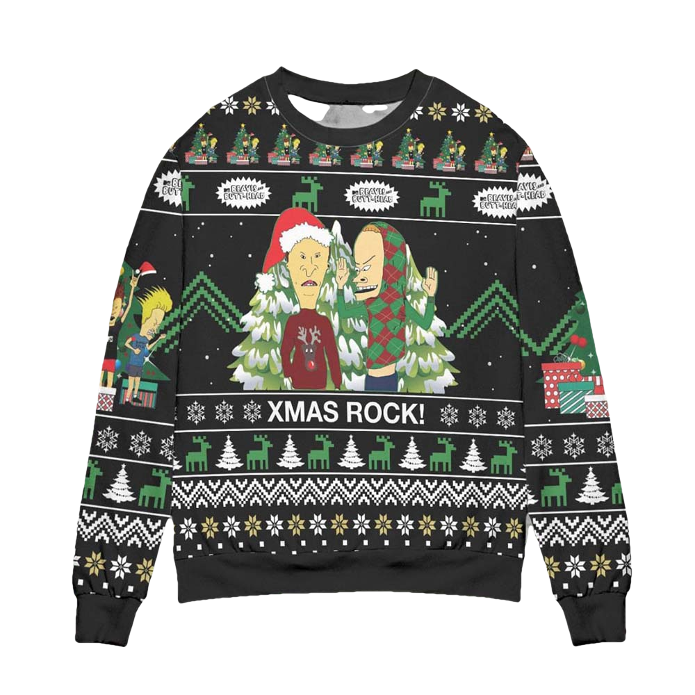 Beavis And Butt-Head Xmas Rock Christmas Sweater - Moonbestprint