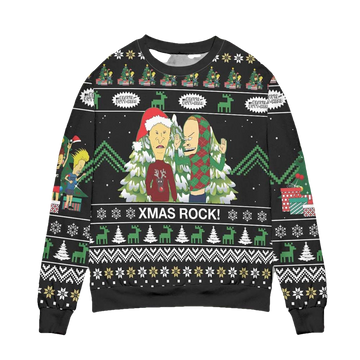 Beavis And Butt-Head Xmas Rock Christmas Sweater - Moonbestprint