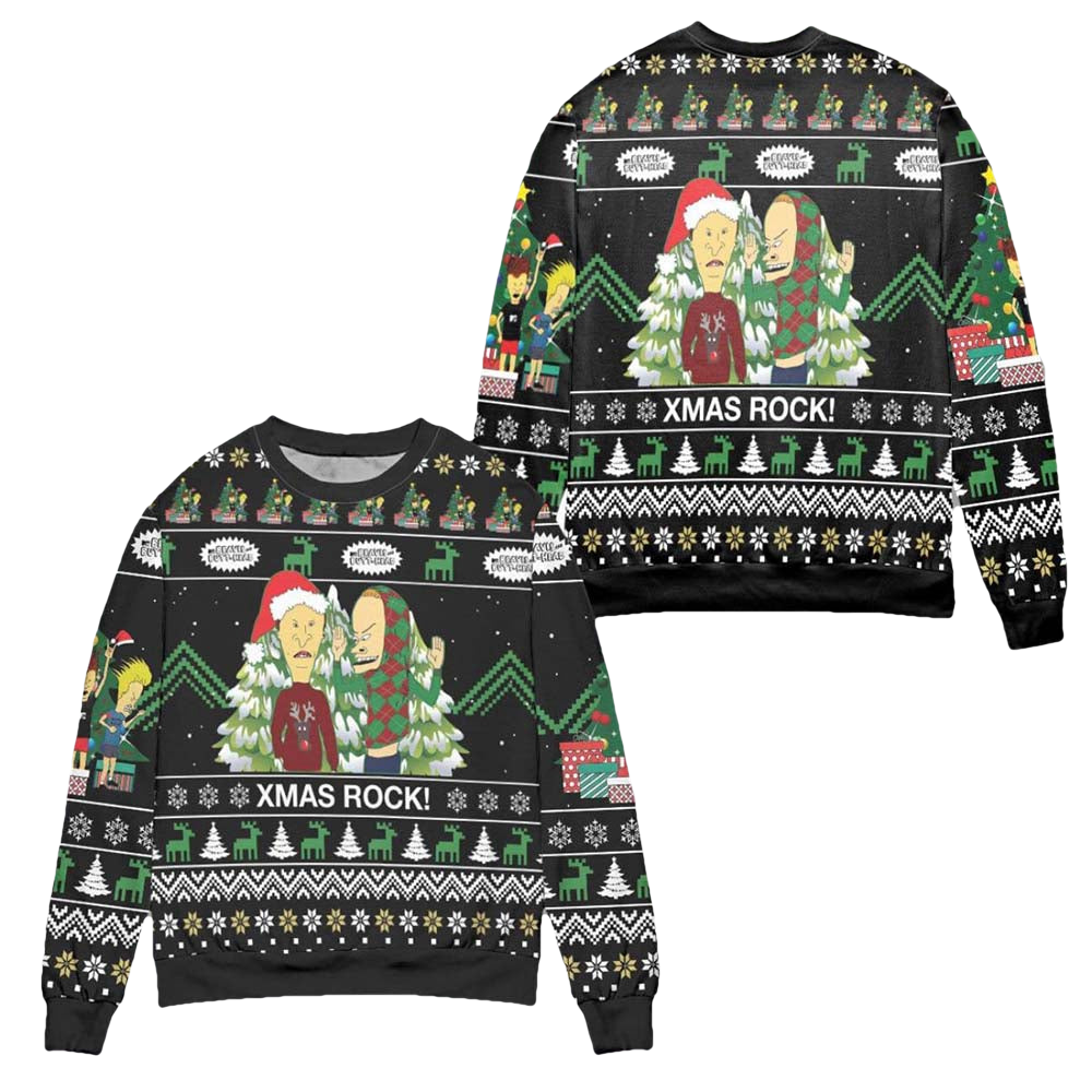 Beavis And Butt-Head Xmas Rock Christmas Sweater - Moonbestprint