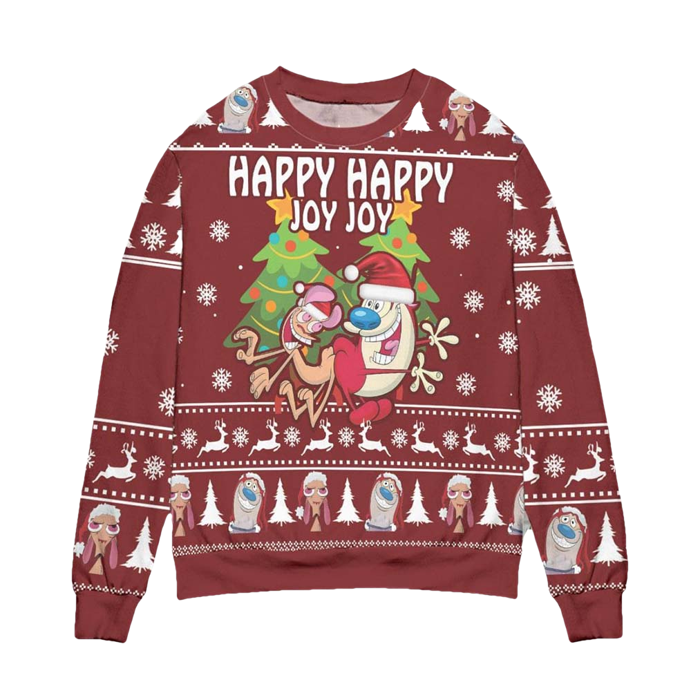 The Ren &Amp; Stimpy Show Christmas Sweater - Moonbestprint