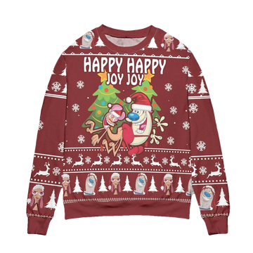 The Ren &Amp; Stimpy Show Christmas Sweater - Moonbestprint
