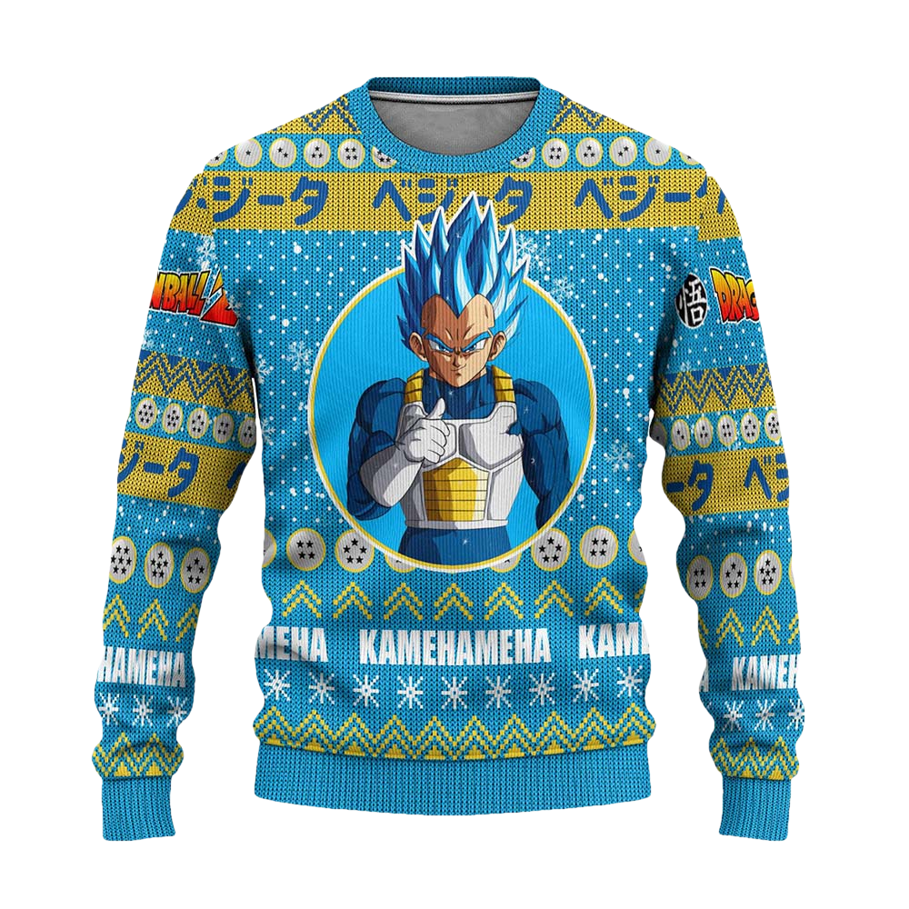 Vegeta Kamehameha Christmas Sweater - Moonbestprint