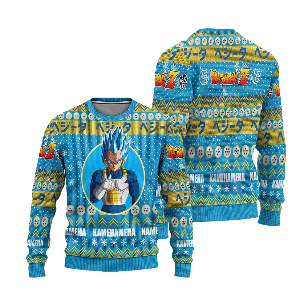 Vegeta Kamehameha Christmas Sweater - Moonbestprint