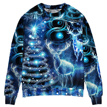 Reindeer Glow Light Style Gift Christmas Sweater - Moonbestprint