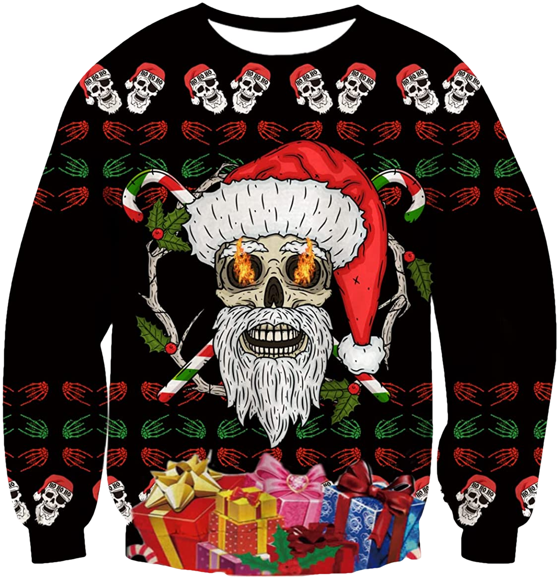 Skull Santa Ugly Christmas Gift Sweater - Moonbestprint