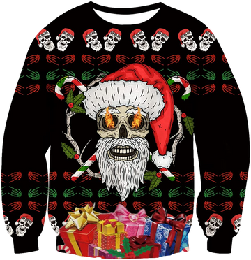 Skull Santa Ugly Christmas Gift Sweater - Moonbestprint
