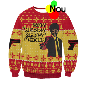 Pulp Fiction Say Merry Xmas Ugly Sweaters - Moonbestprint